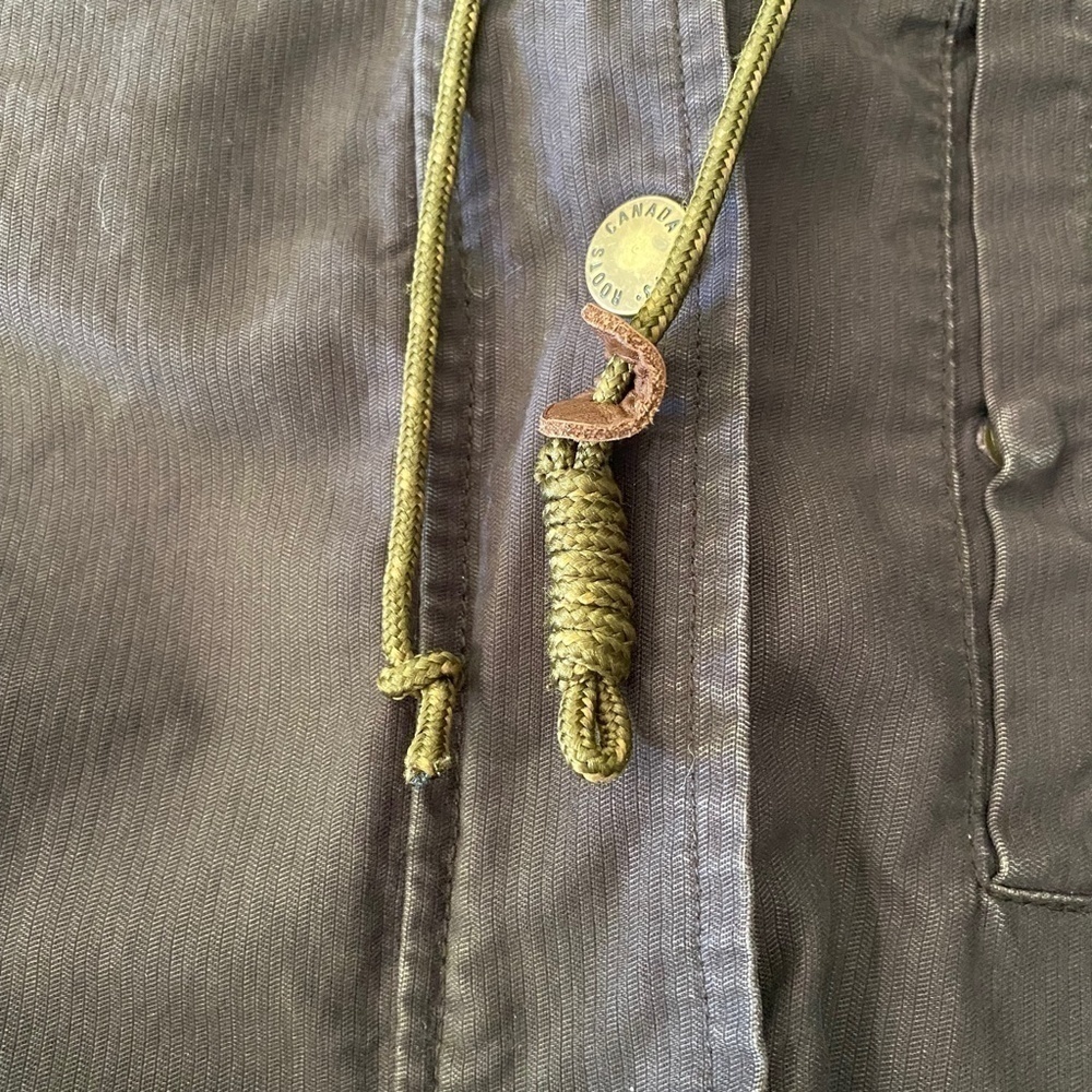 𝅺roots | zip & snap button hooded drawstring waist jacket Size M - Picture 11 of 11